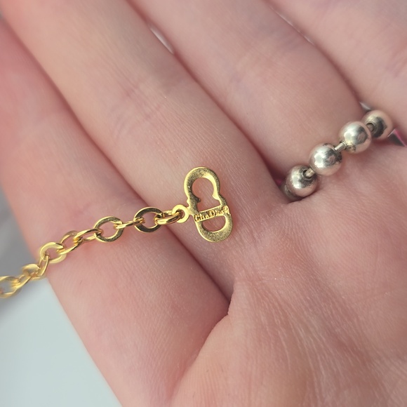 Christian Dior Heart Silver Rhinestones Gold Plated Pendant Necklace (EUC)✨️🖤✨️ - Picture 10 of 10